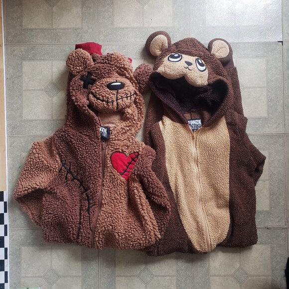 Lot of 2 Funzie Onezie Kid's Onesie - Monkey & Bear Size 7/8 - Picture 1 of 8